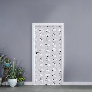 Doodle Bull Terrier Pattern Print Door Sticker