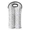 Doodle Bull Terrier Pattern Print Double Neoprene Wine Tote