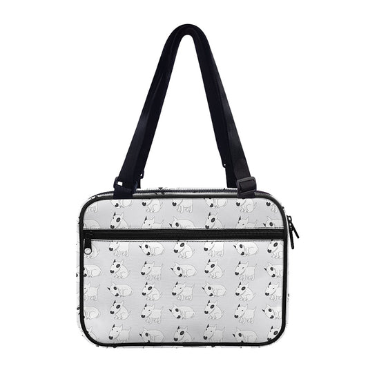 Doodle Bull Terrier Pattern Print Double Strap Bible Bag