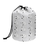 Doodle Bull Terrier Pattern Print Drawstring Makeup Bag