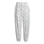 Doodle Bull Terrier Pattern Print Fleece Lined Knit Pants