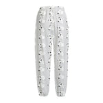 Doodle Bull Terrier Pattern Print Fleece Lined Knit Pants