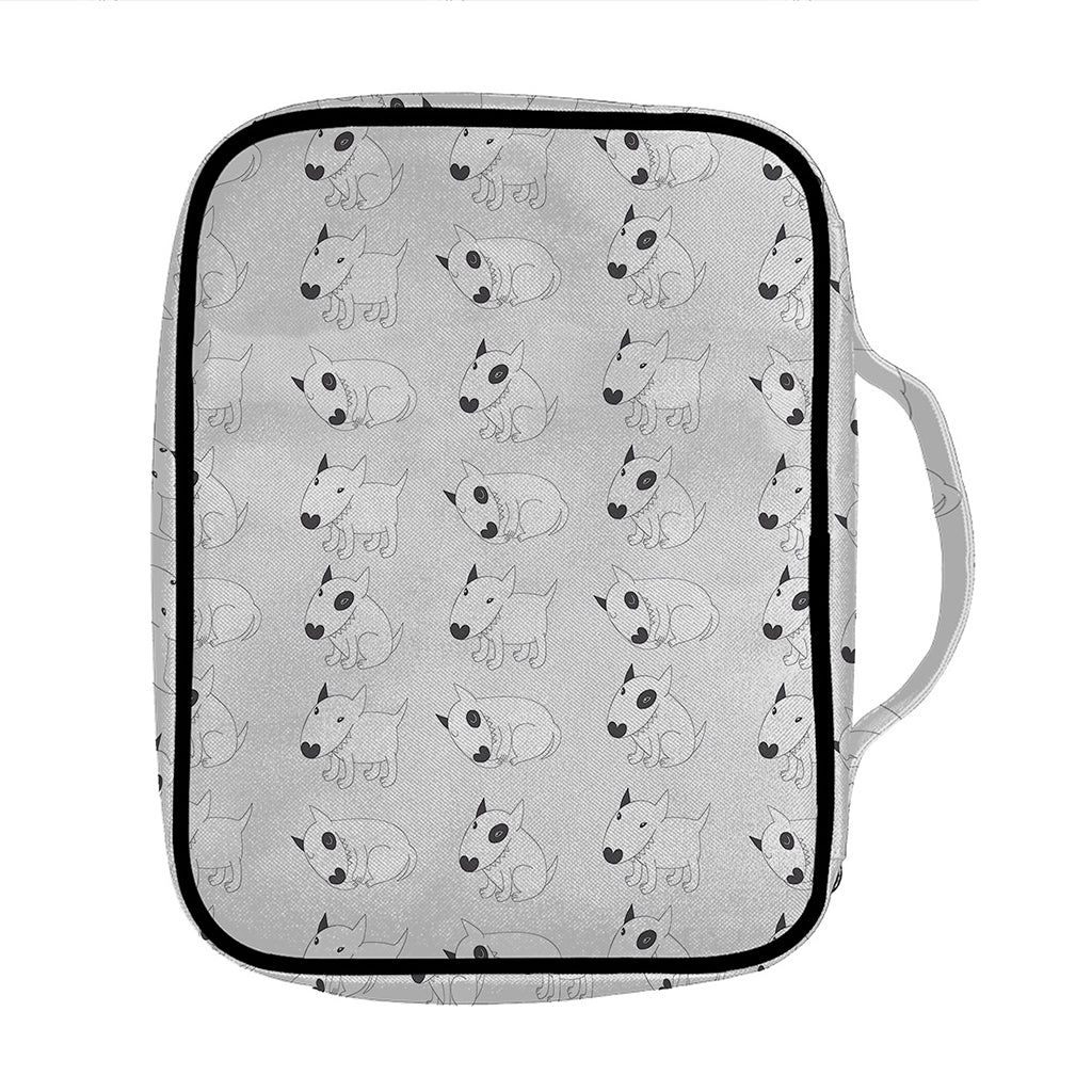 Doodle Bull Terrier Pattern Print Front Pocket Bible Bag