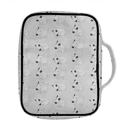 Doodle Bull Terrier Pattern Print Front Pocket Bible Bag