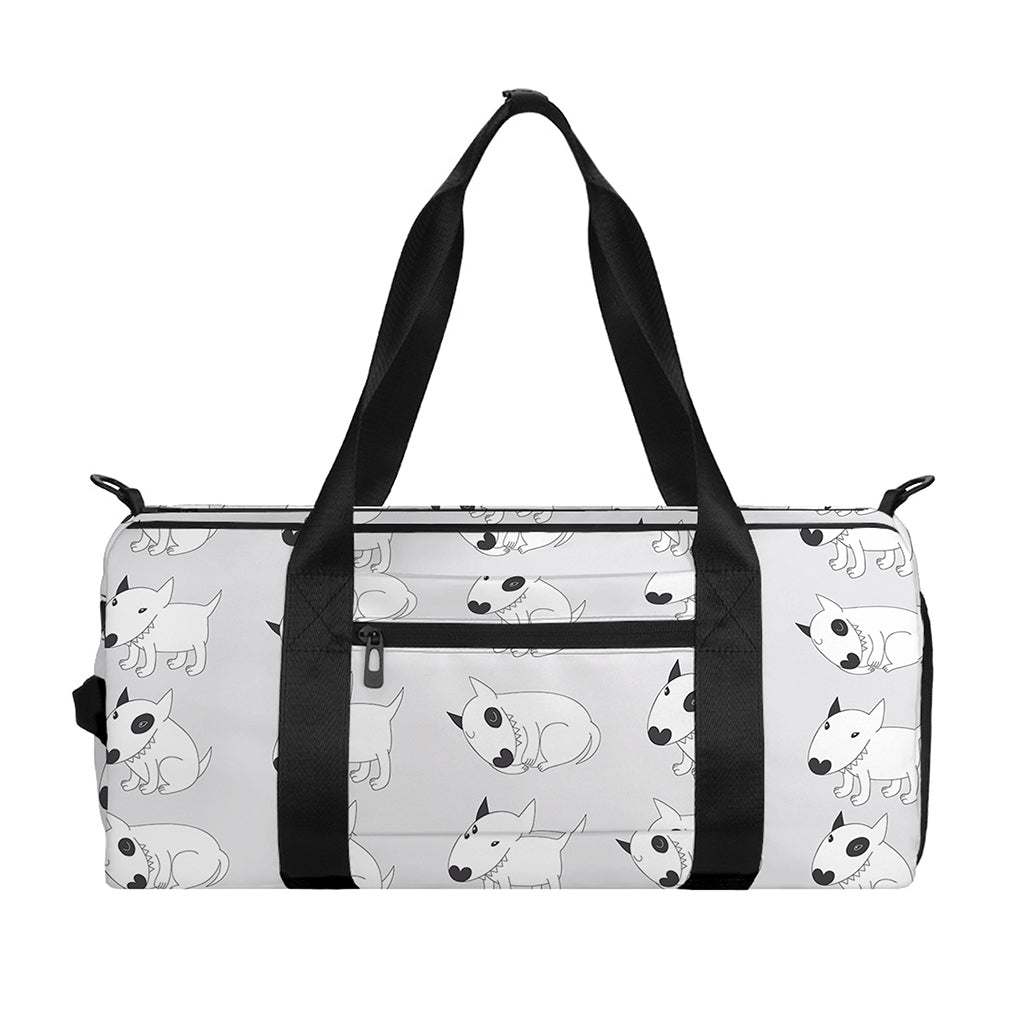 Doodle Bull Terrier Pattern Print Gym Bag