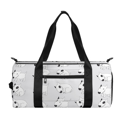 Doodle Bull Terrier Pattern Print Gym Bag