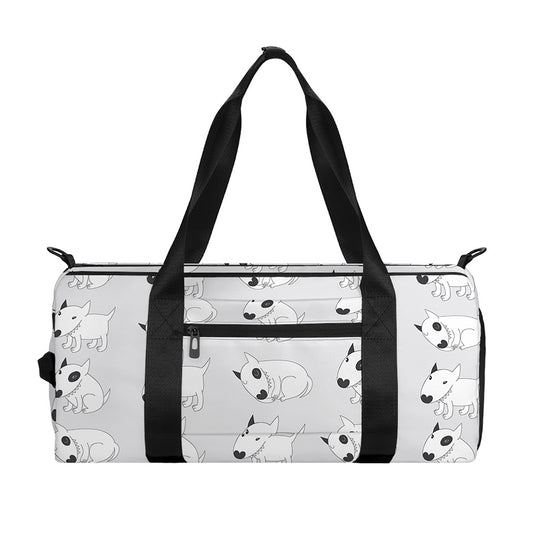 Doodle Bull Terrier Pattern Print Gym Bag