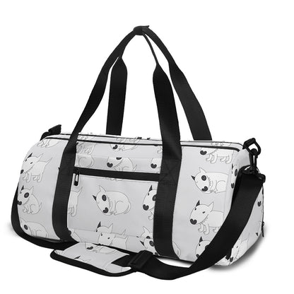 Doodle Bull Terrier Pattern Print Gym Bag