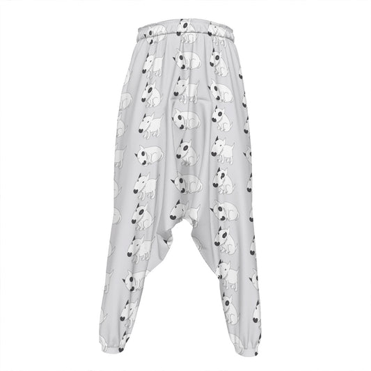 Doodle Bull Terrier Pattern Print Hammer Pants
