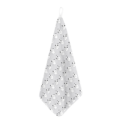 Doodle Bull Terrier Pattern Print Hand Towel