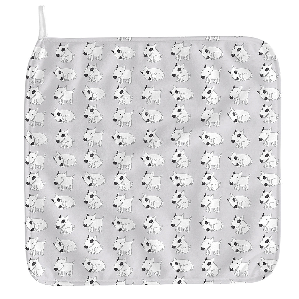Doodle Bull Terrier Pattern Print Hand Towel