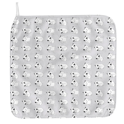 Doodle Bull Terrier Pattern Print Hand Towel