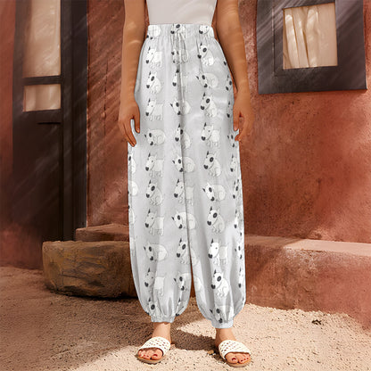 Doodle Bull Terrier Pattern Print Harem Pants