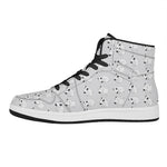 Doodle Bull Terrier Pattern Print High Top Leather Sneakers