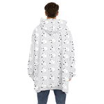 Doodle Bull Terrier Pattern Print Hoodie Blanket