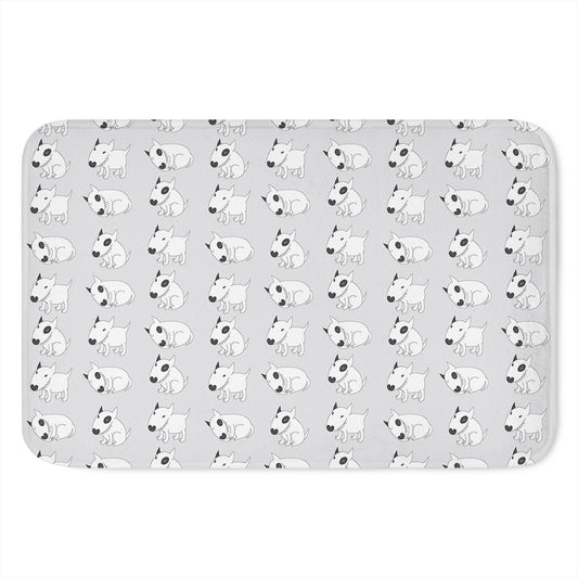Doodle Bull Terrier Pattern Print Indoor Door Mat