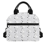 Doodle Bull Terrier Pattern Print Insulated Lunch Bag
