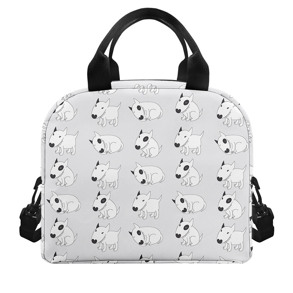 Doodle Bull Terrier Pattern Print Insulated Lunch Bag
