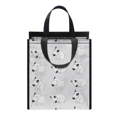 Doodle Bull Terrier Pattern Print Insulated Lunch Tote