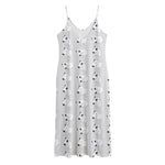 Doodle Bull Terrier Pattern Print Jersey Midi Cami Dress