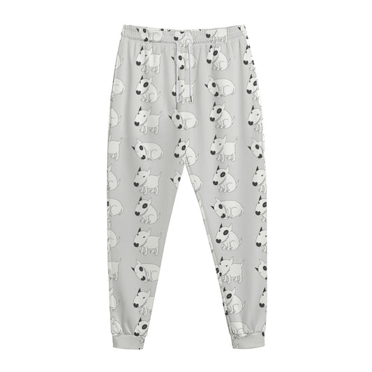 Doodle Bull Terrier Pattern Print Jogger Pants