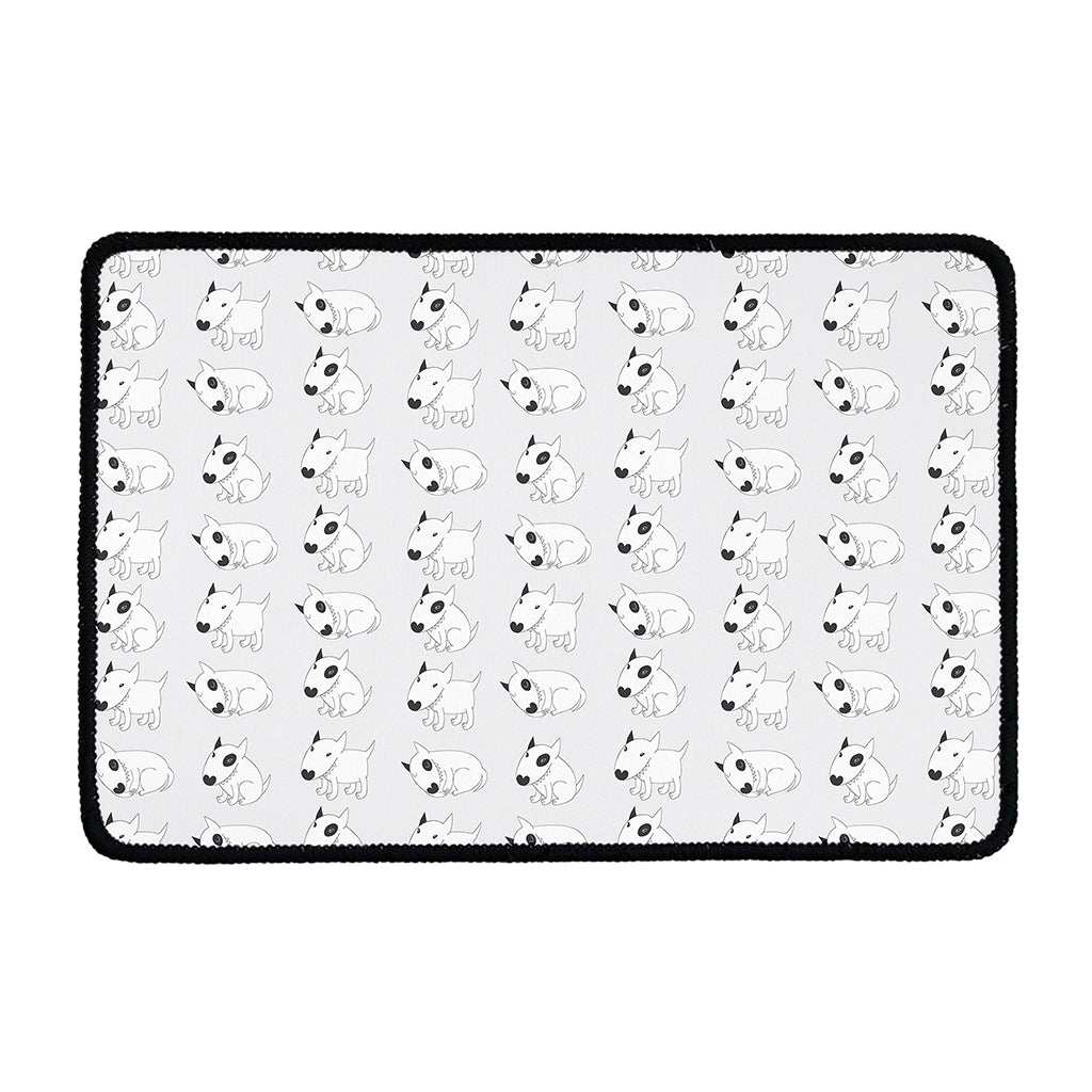 Doodle Bull Terrier Pattern Print Kitchen Mat