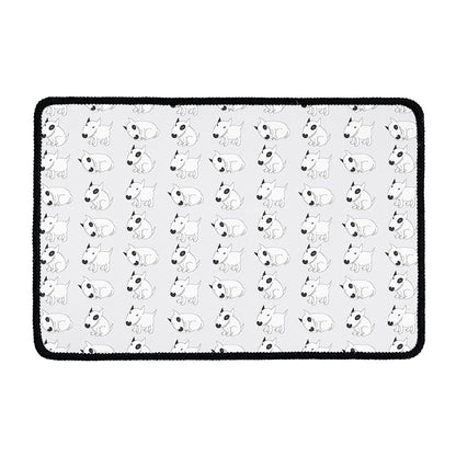 Doodle Bull Terrier Pattern Print Kitchen Mat