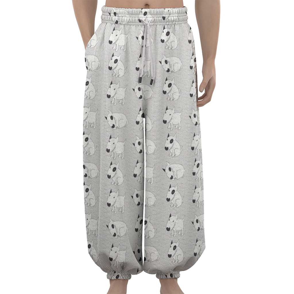 Doodle Bull Terrier Pattern Print Lantern Pants