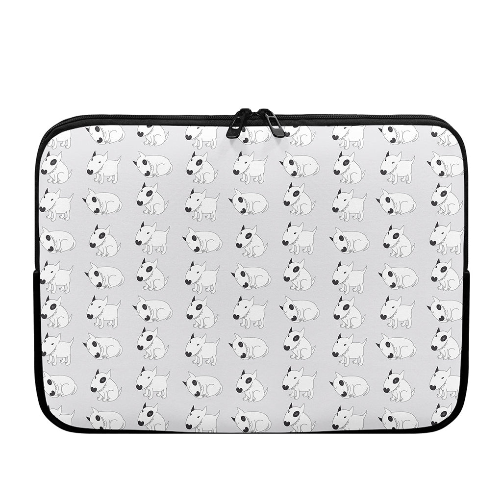Doodle Bull Terrier Pattern Print Laptop Sleeve