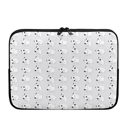 Doodle Bull Terrier Pattern Print Laptop Sleeve