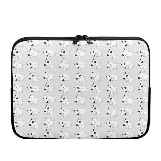 Doodle Bull Terrier Pattern Print Laptop Sleeve