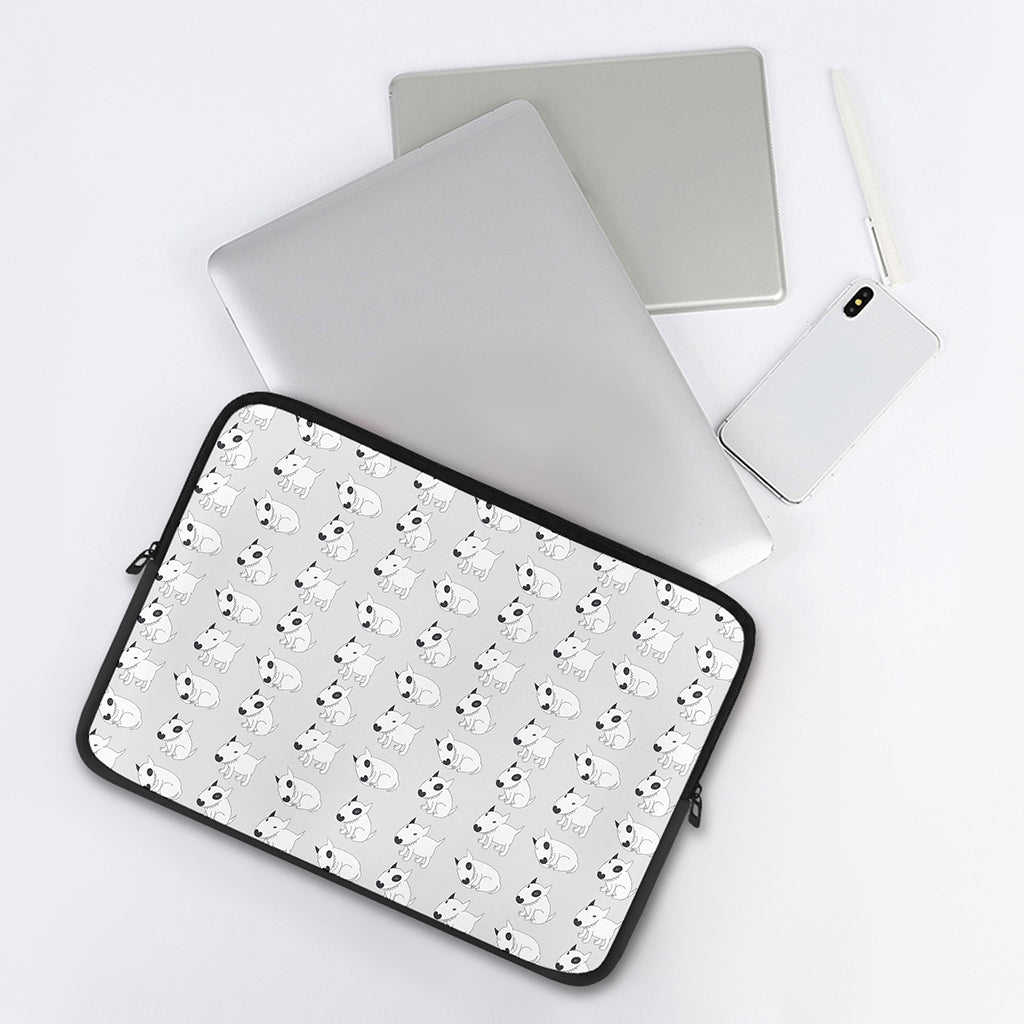 Doodle Bull Terrier Pattern Print Laptop Sleeve