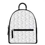 Doodle Bull Terrier Pattern Print Leather Backpack