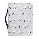 Doodle Bull Terrier Pattern Print Leather Bible Cover