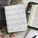 Doodle Bull Terrier Pattern Print Leather Bible Cover