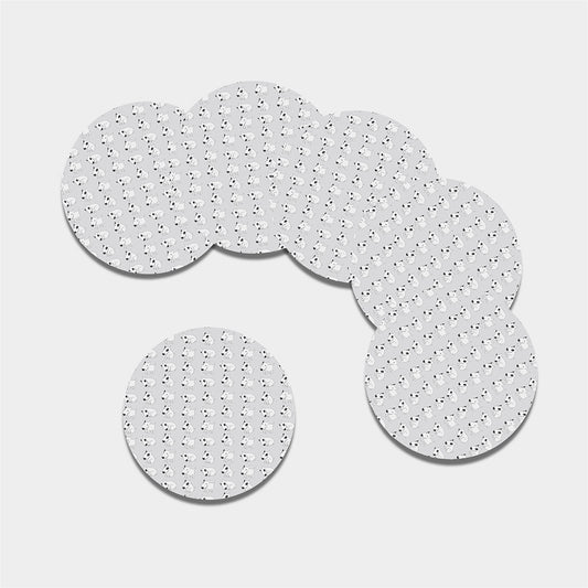 Doodle Bull Terrier Pattern Print Leather Coaster Set