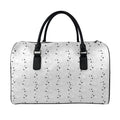 Doodle Bull Terrier Pattern Print Leather Duffel Bag