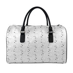 Doodle Bull Terrier Pattern Print Leather Duffle Bag