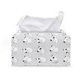 Doodle Bull Terrier Pattern Print Leather Tissue Box Cover