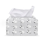 Doodle Bull Terrier Pattern Print Leather Tissue Box Cover