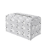 Doodle Bull Terrier Pattern Print Leather Tissue Box Cover
