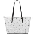 Doodle Bull Terrier Pattern Print Leather Tote Bag With Zipper