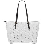 Doodle Bull Terrier Pattern Print Leather Tote Bag