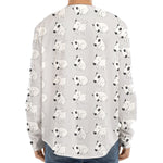 Doodle Bull Terrier Pattern Print Long Sleeve Baseball Jersey