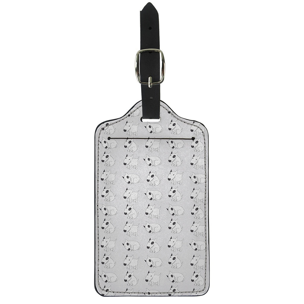 Doodle Bull Terrier Pattern Print Luggage Tag
