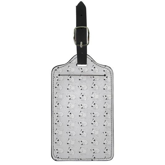 Doodle Bull Terrier Pattern Print Luggage Tag