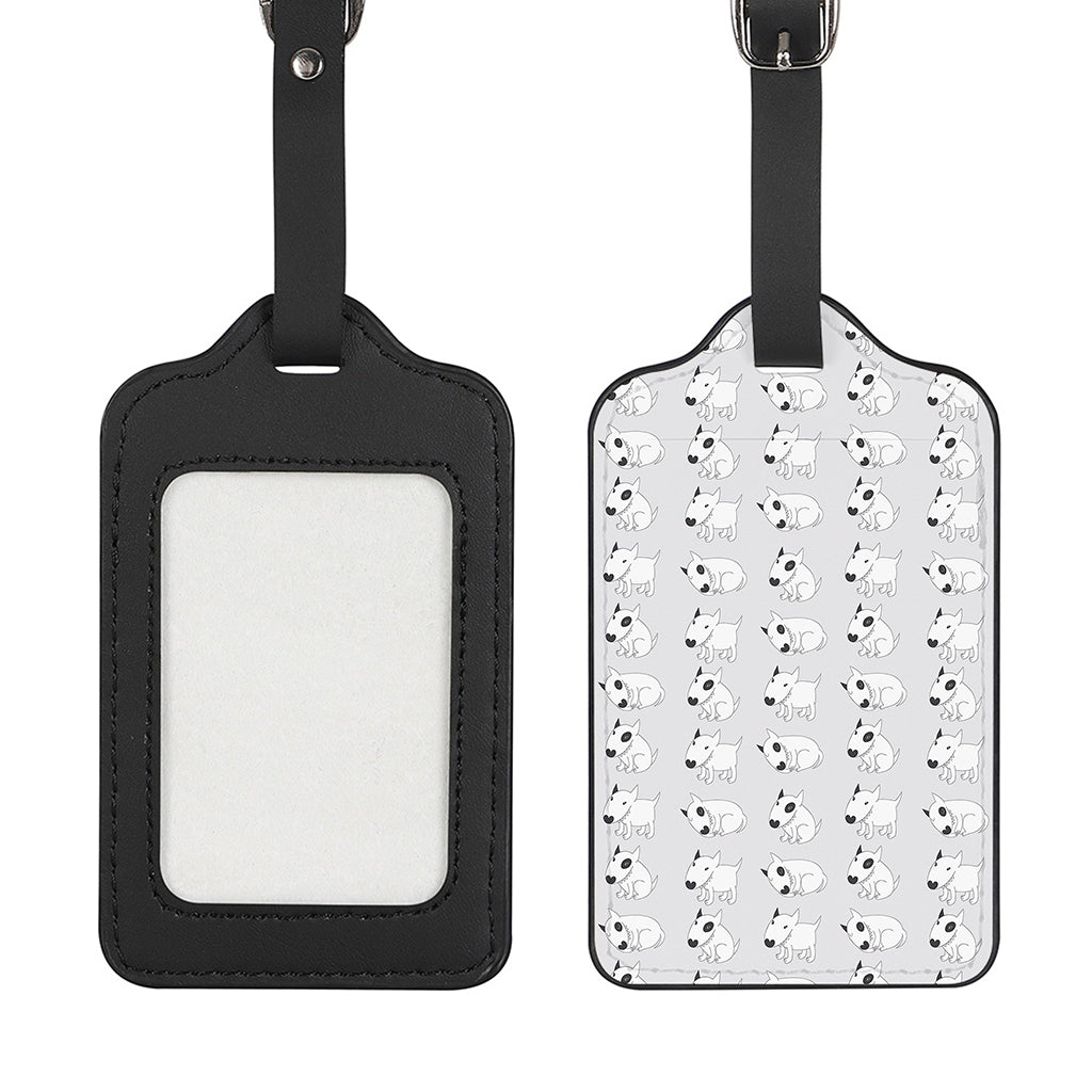 Doodle Bull Terrier Pattern Print Luggage Tag