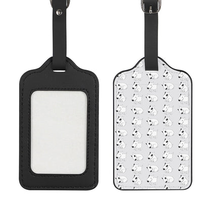 Doodle Bull Terrier Pattern Print Luggage Tag