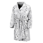 Doodle Bull Terrier Pattern Print Men's Bathrobe