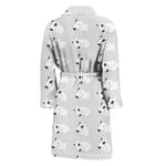 Doodle Bull Terrier Pattern Print Men's Bathrobe